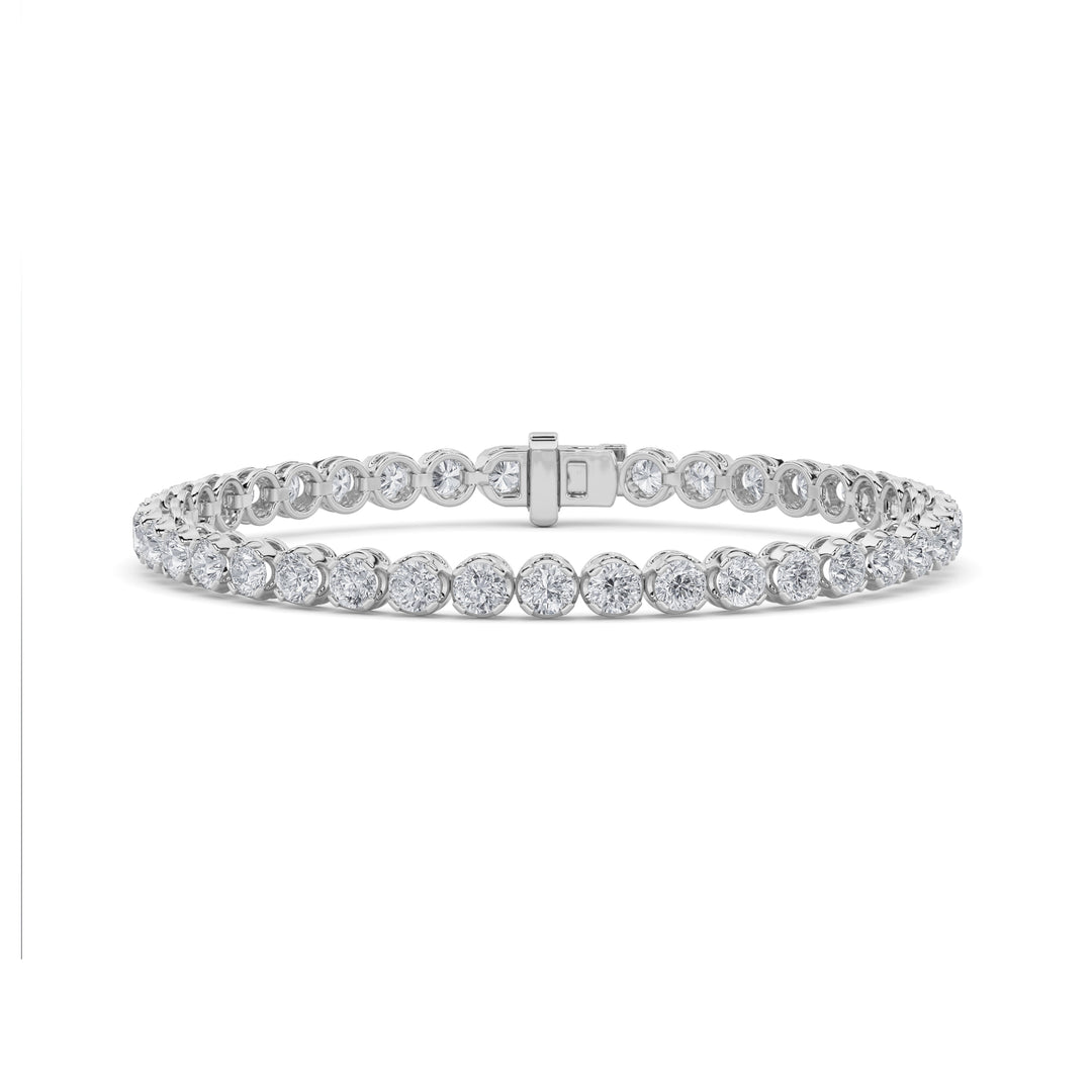 9CTW Round Shaped Lab Grown Diamond (F/VS)  Bracelet in 14K Gold