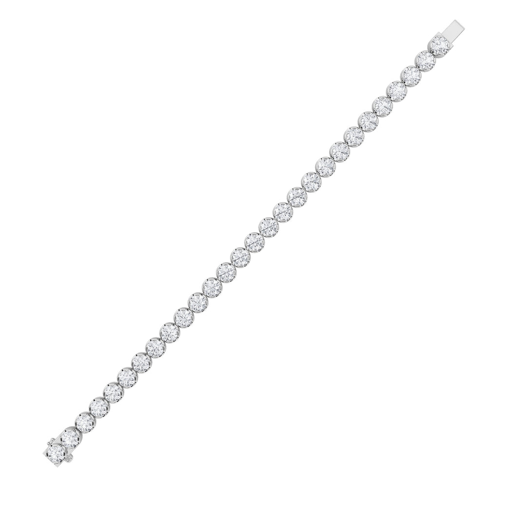 9CTW Round Shaped Lab Grown Diamond (F/VS)  Bracelet in 14K Gold