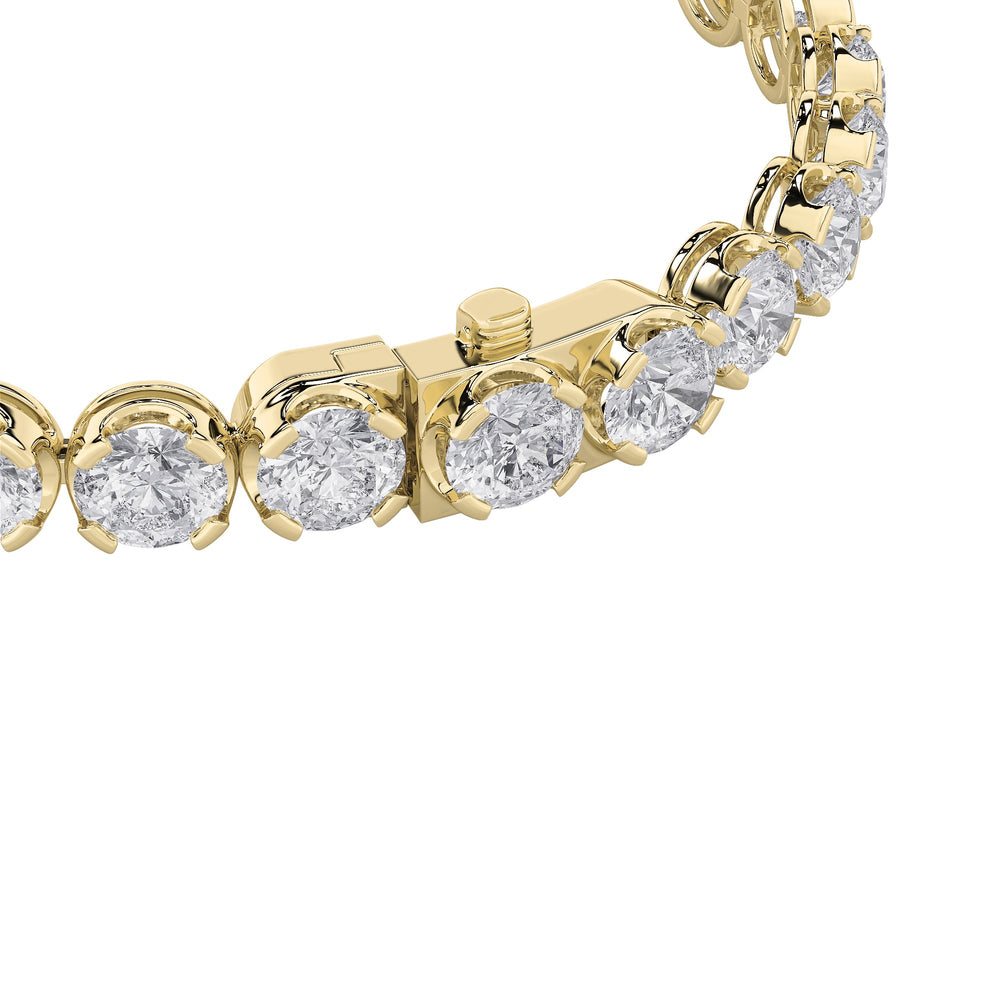 9CTW Round Shaped Lab Grown Diamond (F/VS)  Bracelet in 14K Gold