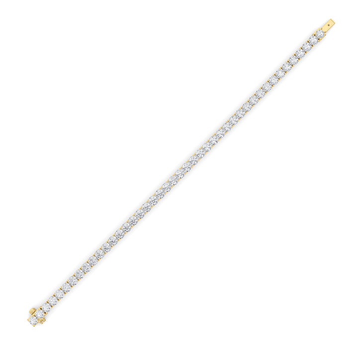 9CTW Round Shaped Lab Grown Diamond (F/VS) Tennis Bracelet in 14K Gold
