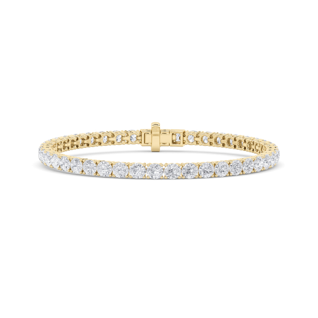 9.5CTW Round Shaped Lab Grown Diamond (F/VS) Bracelet in 14K Gold
