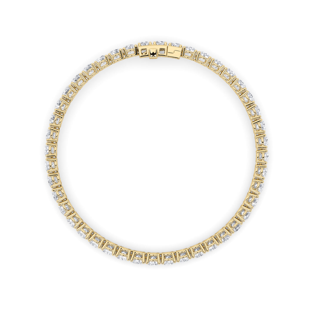 9.5CTW Round Shaped Lab Grown Diamond (F/VS) Bracelet in 14K Gold
