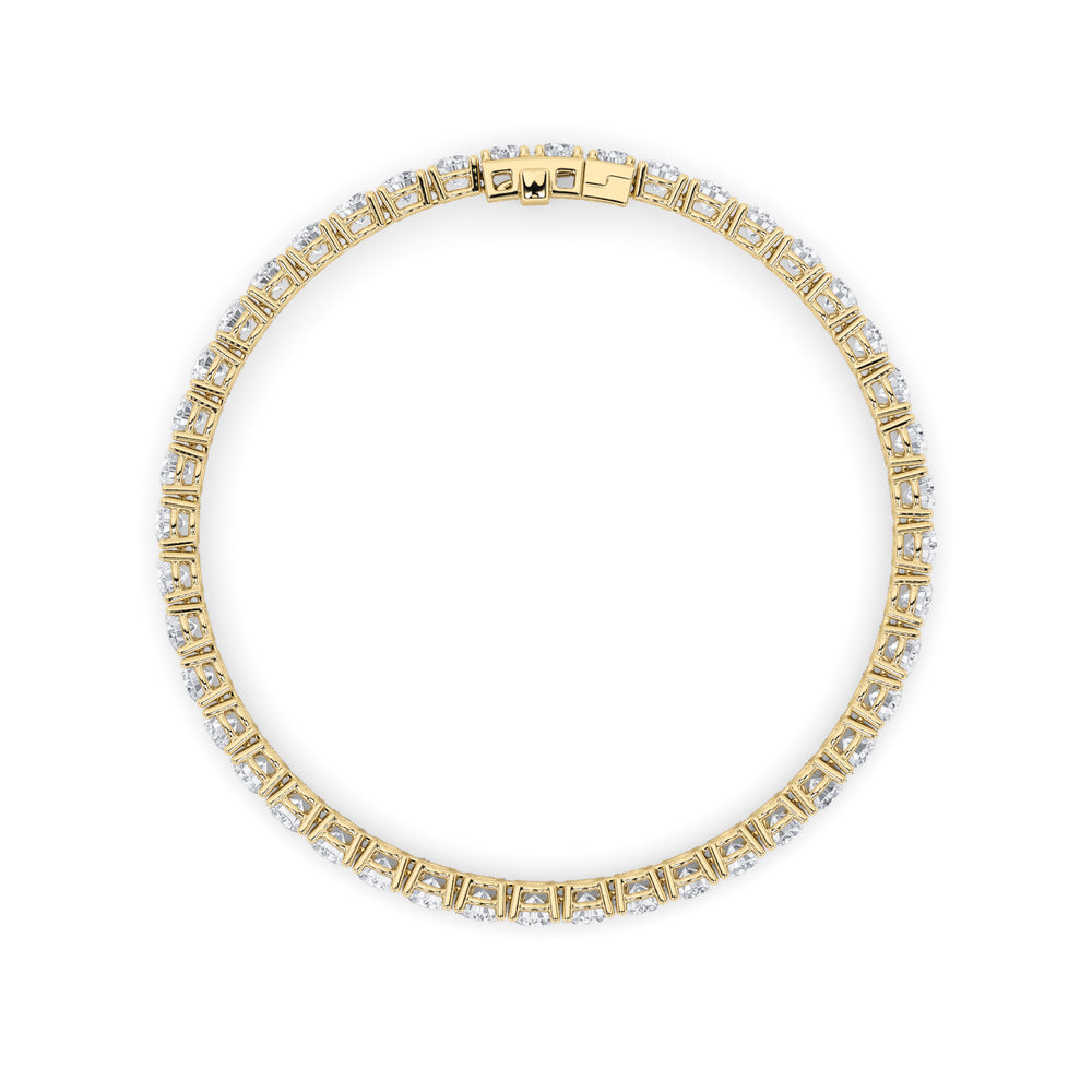 9.5CTW Round Shaped Lab Grown Diamond (F/VS) Bracelet in 14K Gold
