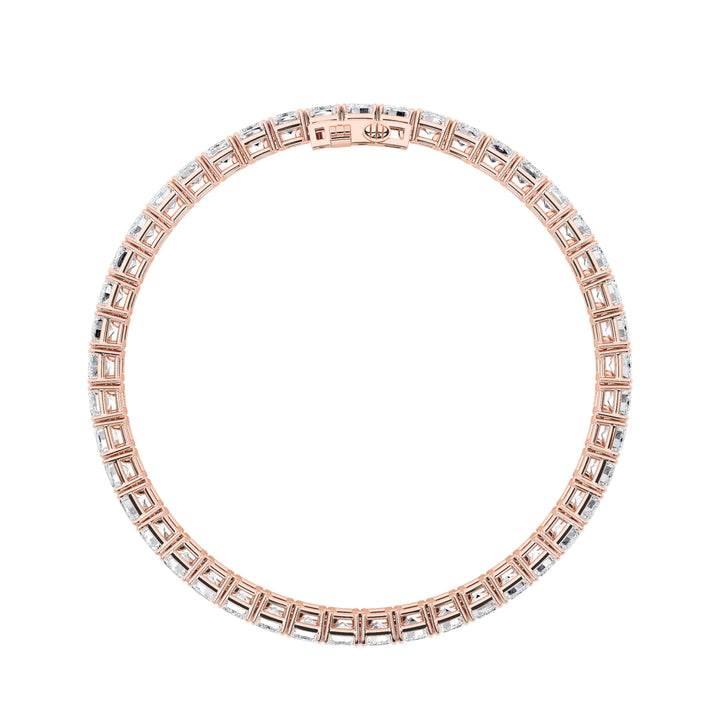 18.5CTW Emerald Shaped Lab Grown Diamond (F/VS) East West Line Bracelet in 14K Gold
