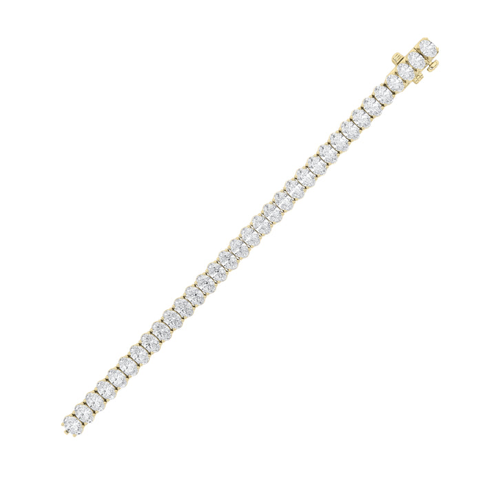 10CTW Oval Shaped Lab Grown Diamond (G/VS) East West Line Bracelet in 14K Gold