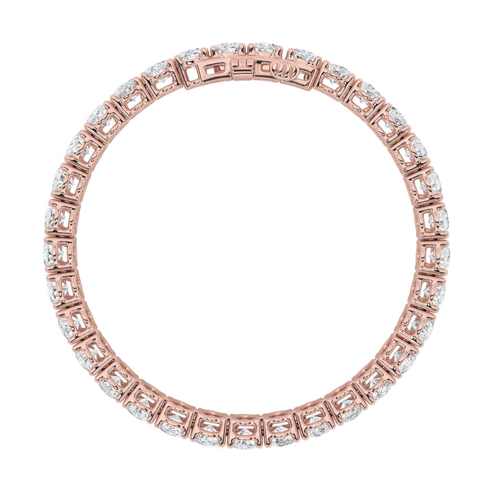 12.5CTW Oval Shaped Lab Grown Diamond (F/VS) East West Line Bracelet in 14K Gold