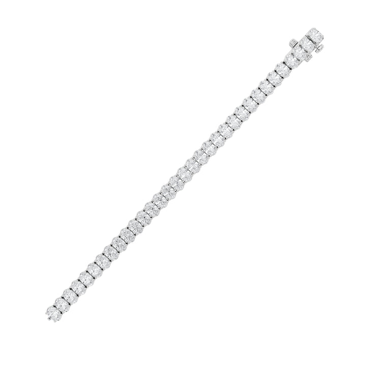 16.5CTW Oval Shaped Lab Grown Diamond (F/VS) East West Line Bracelet in 14K Gold