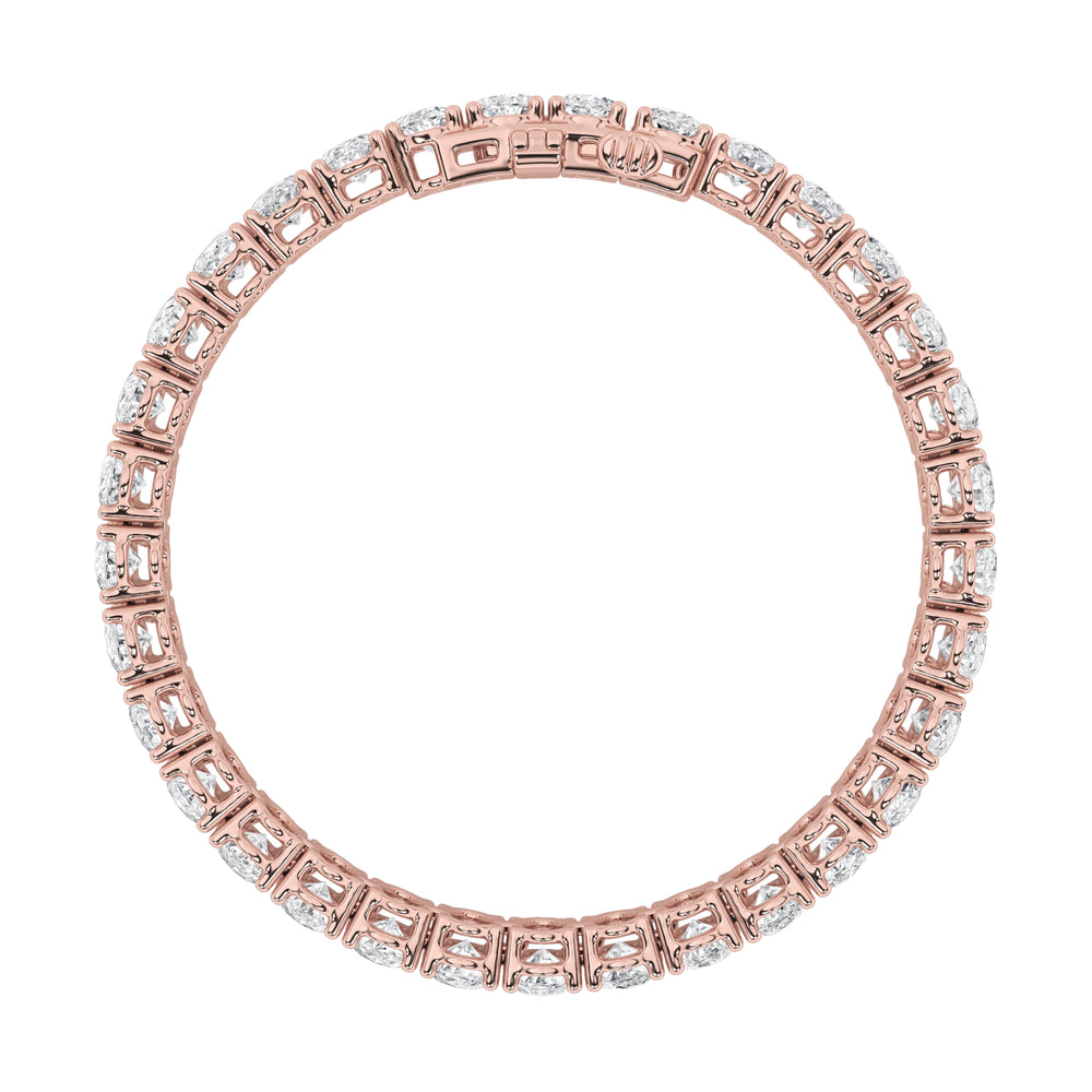 16.5CTW Oval Shaped Lab Grown Diamond (F/VS) Bracelet in 14K Rose Gold