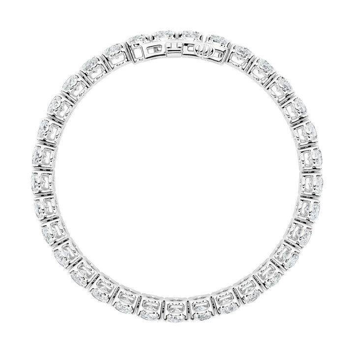 24CTW Oval Shaped Lab Grown Diamond (F/VS) East West Line Bracelet in 14K Gold