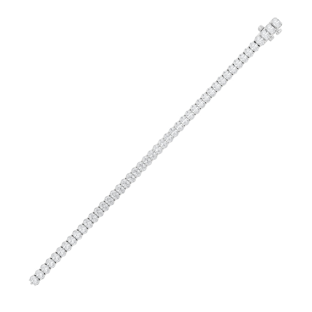 9CTW Oval Shaped Lab Grown Diamond (G/VS) East West Line Bracelet in 14K Gold