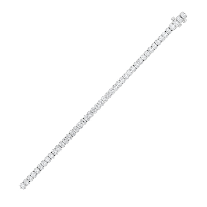 9CTW Oval Shaped Lab Grown Diamond (G/VS) East West Line Bracelet in 14K Gold