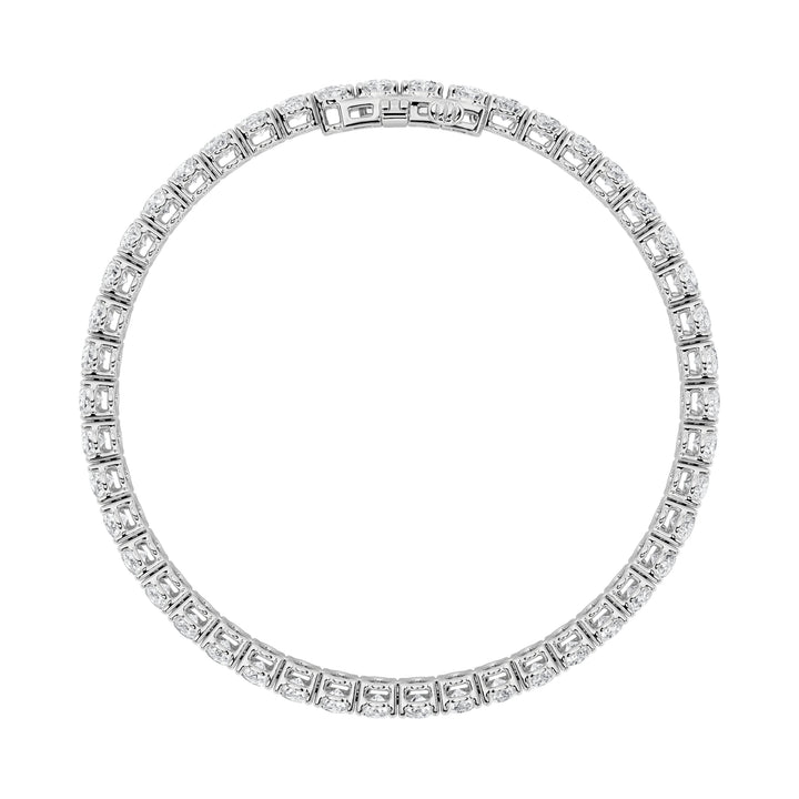 9CTW Oval Shaped Lab Grown Diamond (G/VS) East West Line Bracelet in 14K Gold