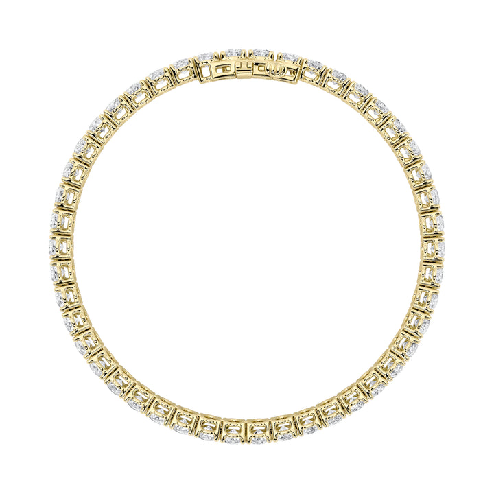 9CTW Oval Shaped Lab Grown Diamond (G/VS) East West Line Bracelet in 14K Gold