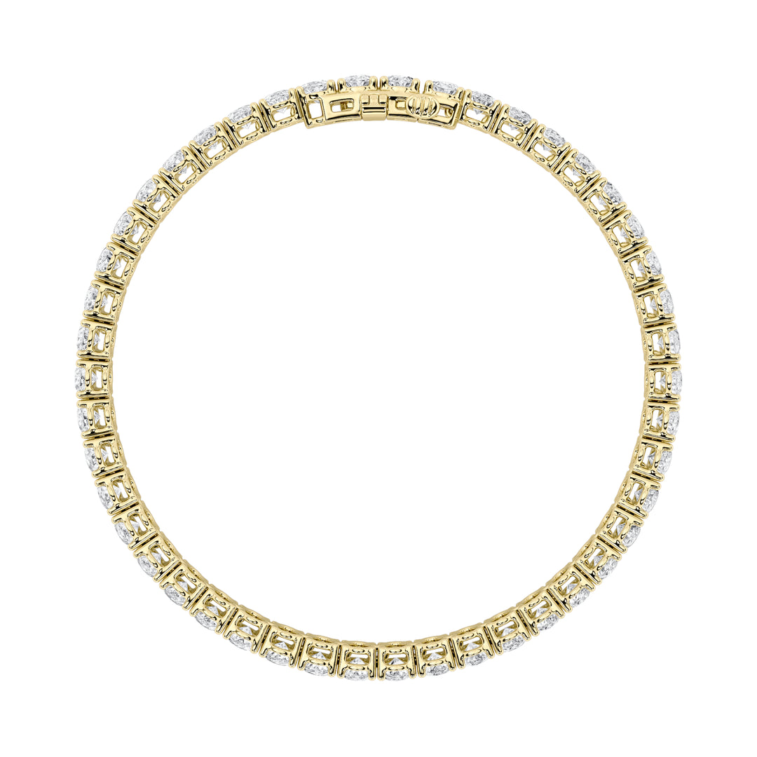 9CTW Oval Shaped Lab Grown Diamond (G/VS) East West Line Bracelet in 14K Gold