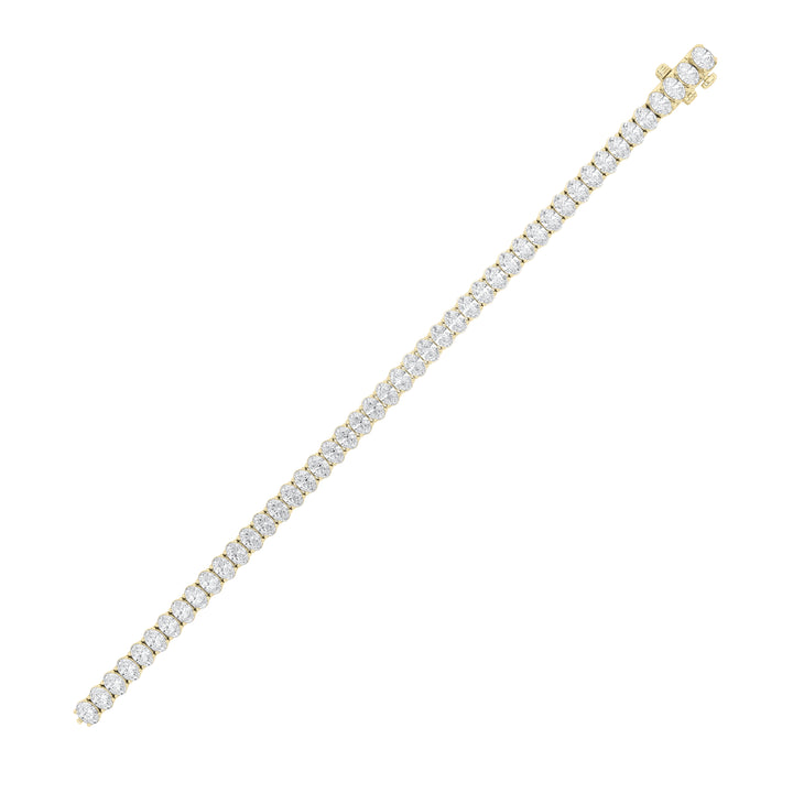 9CTW Oval Shaped Lab Grown Diamond (G/VS) East West Line Bracelet in 14K Gold