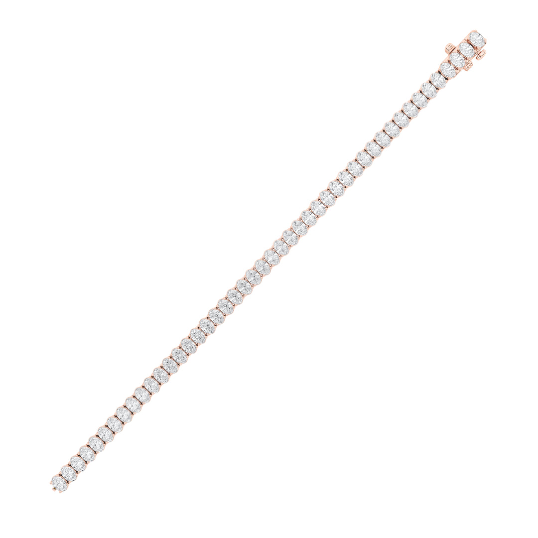 9CTW Oval Shaped Lab Grown Diamond (G/VS) East West Line Bracelet in 14K Gold