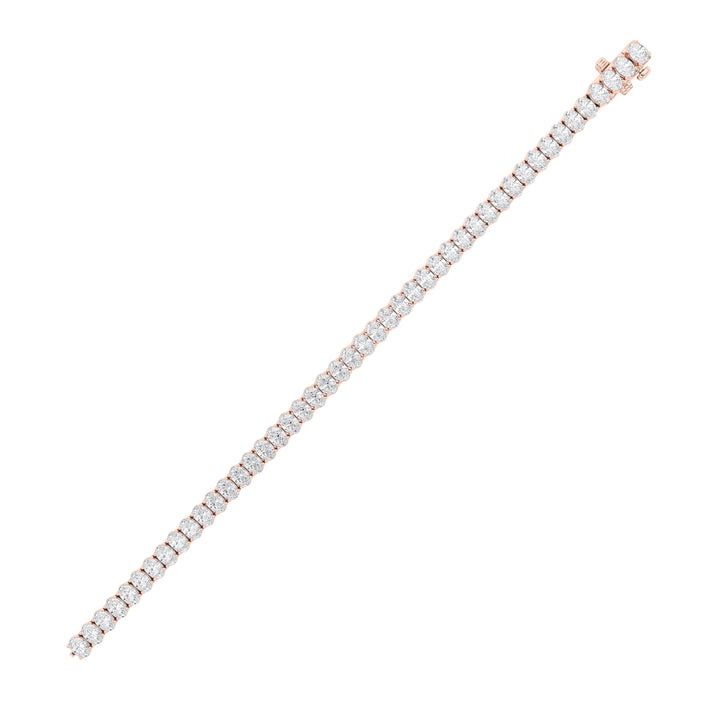 9CTW Oval Shaped Lab Grown Diamond (G/VS) East West Line Bracelet in 14K Gold