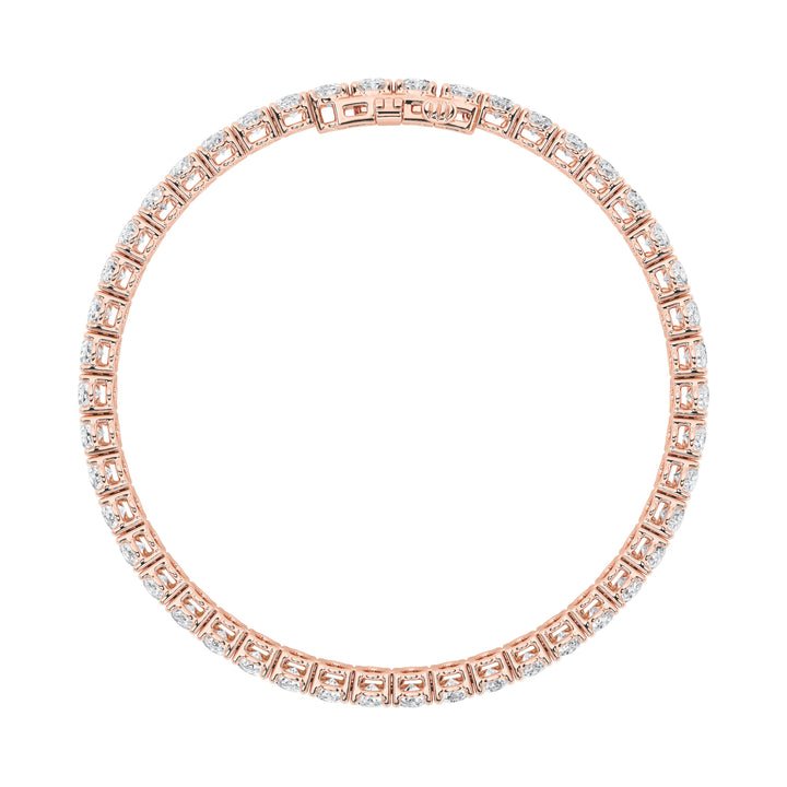 9CTW Oval Shaped Lab Grown Diamond (G/VS) East West Line Bracelet in 14K Gold