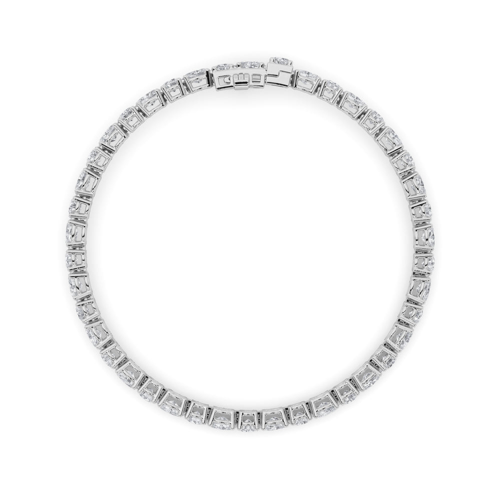 6.75CTW Oval Shaped Lab Grown Diamond (F/VS) Bracelet in 14K Gold