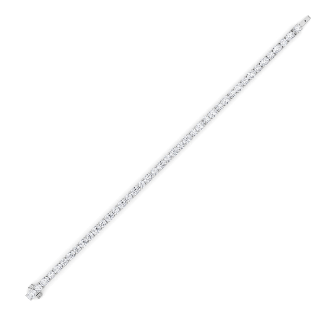 6.75CTW Oval Shaped Lab Grown Diamond (F/VS) Bracelet in 14K Gold