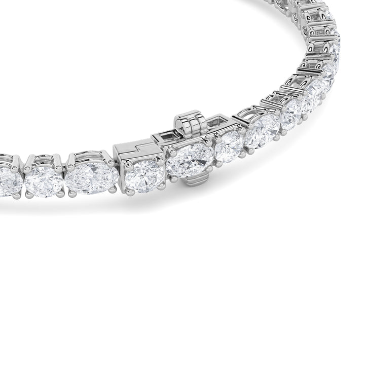 6.75CTW Oval Shaped Lab Grown Diamond (F/VS) Bracelet in 14K Gold