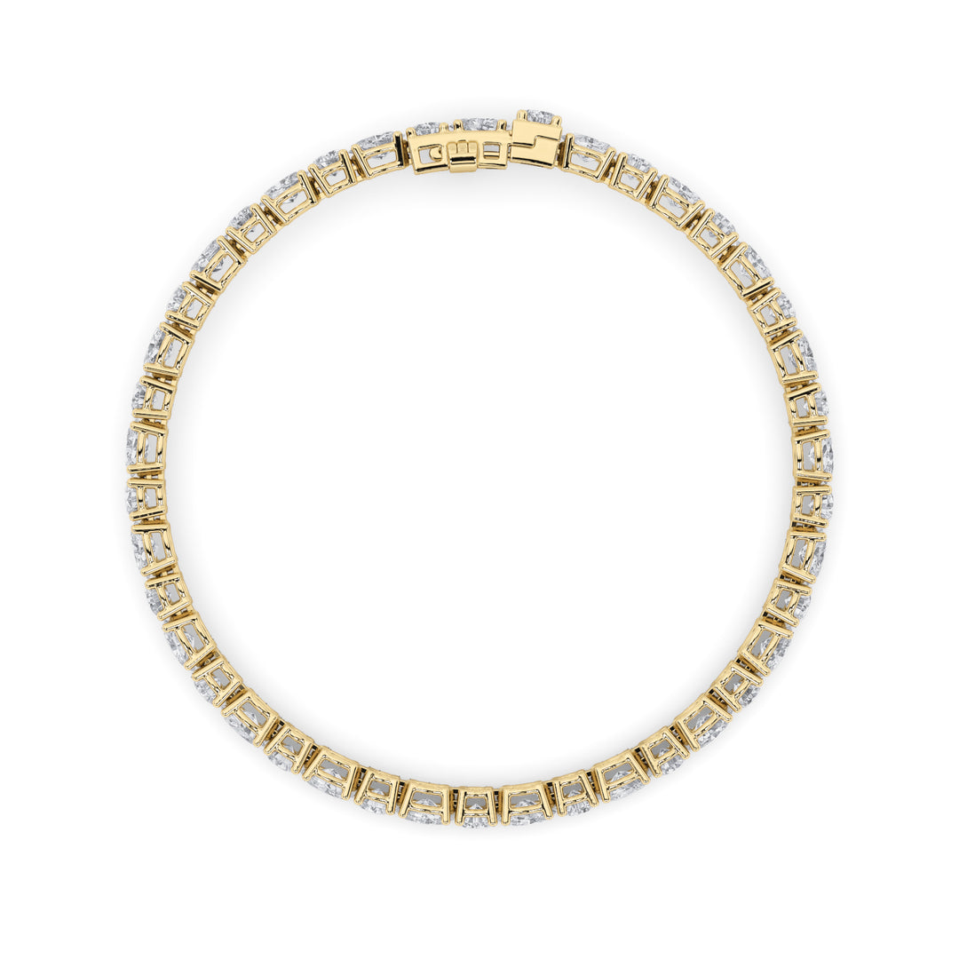 6.75CTW Oval Shaped Lab Grown Diamond (F/VS) Bracelet in 14K Gold