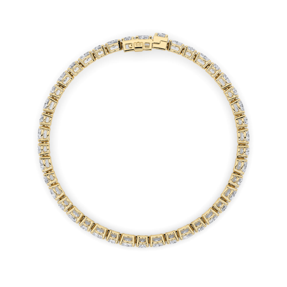 6.75CTW Oval Shaped Lab Grown Diamond (F/VS) Bracelet in 14K Gold