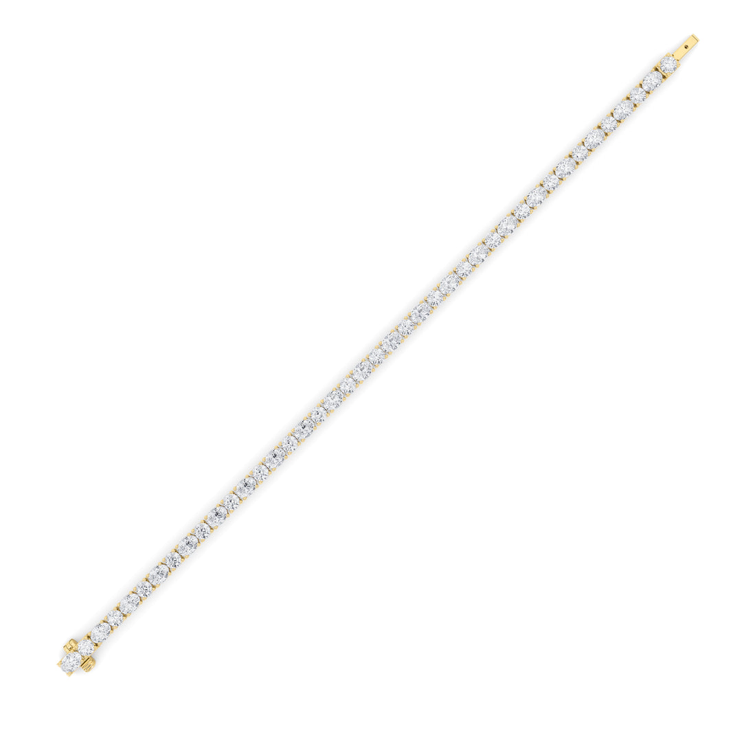 6.75CTW Oval Shaped Lab Grown Diamond (F/VS) Bracelet in 14K Gold