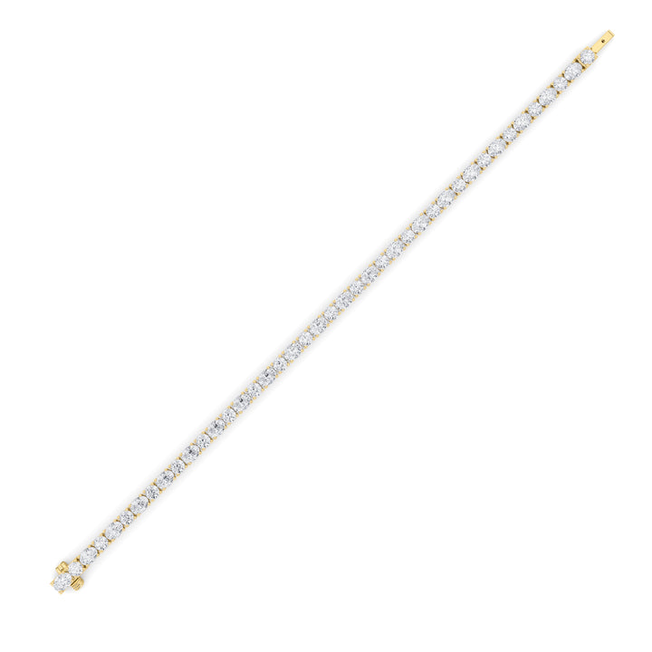 6.75CTW Oval Shaped Lab Grown Diamond (F/VS) Bracelet in 14K Gold