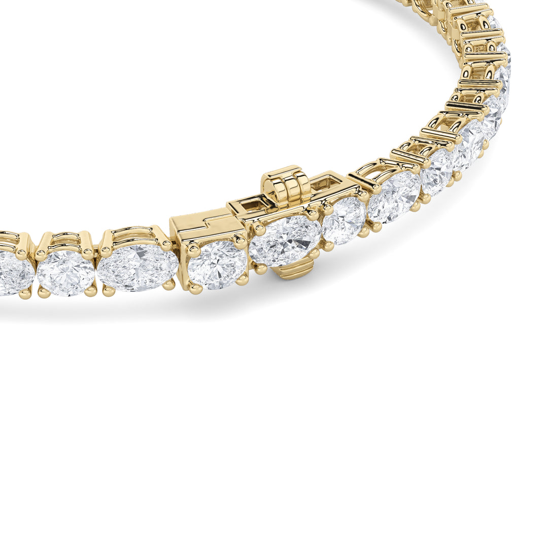 6.75CTW Oval Shaped Lab Grown Diamond (F/VS) Bracelet in 14K Gold
