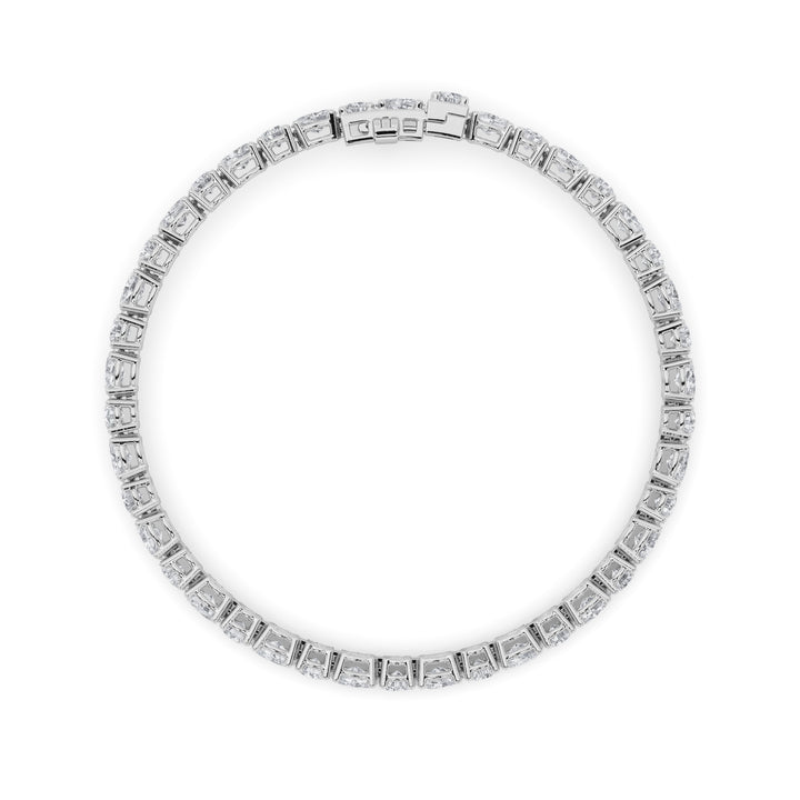 7CTW Oval Shaped Lab Grown Diamond (F/VS) East West Bracelet in 14K Gold