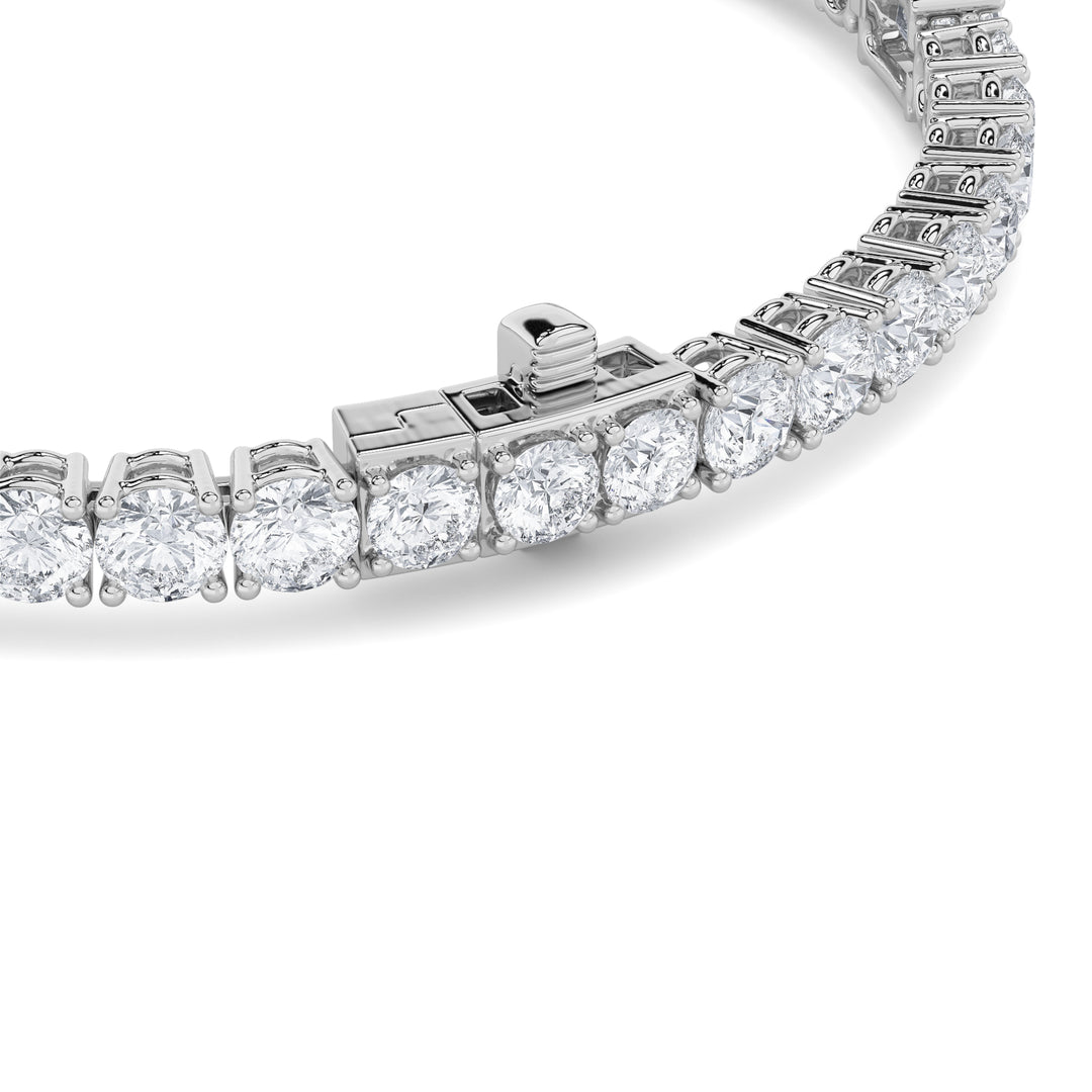 10CTW Emerald Shaped Lab Grown Diamond (F/VS) East West Station Bracelet in 14K Gold