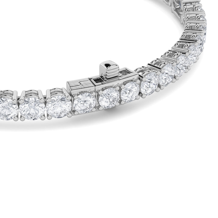 10CTW Emerald Shaped Lab Grown Diamond (F/VS) East West Station Bracelet in 14K Gold