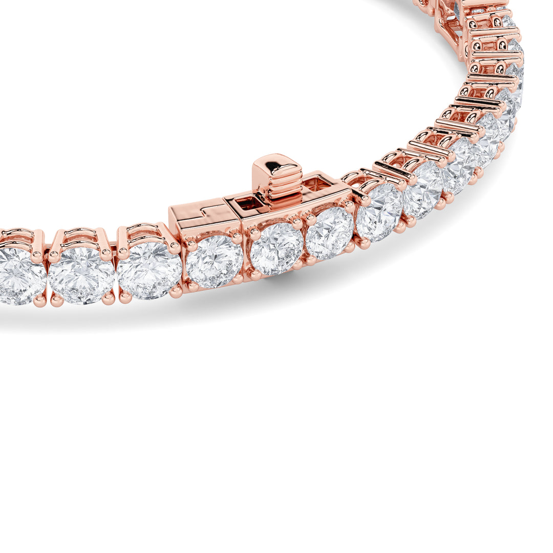 10CTW Emerald Shaped Lab Grown Diamond (F/VS) East West Station Bracelet in 14K Gold