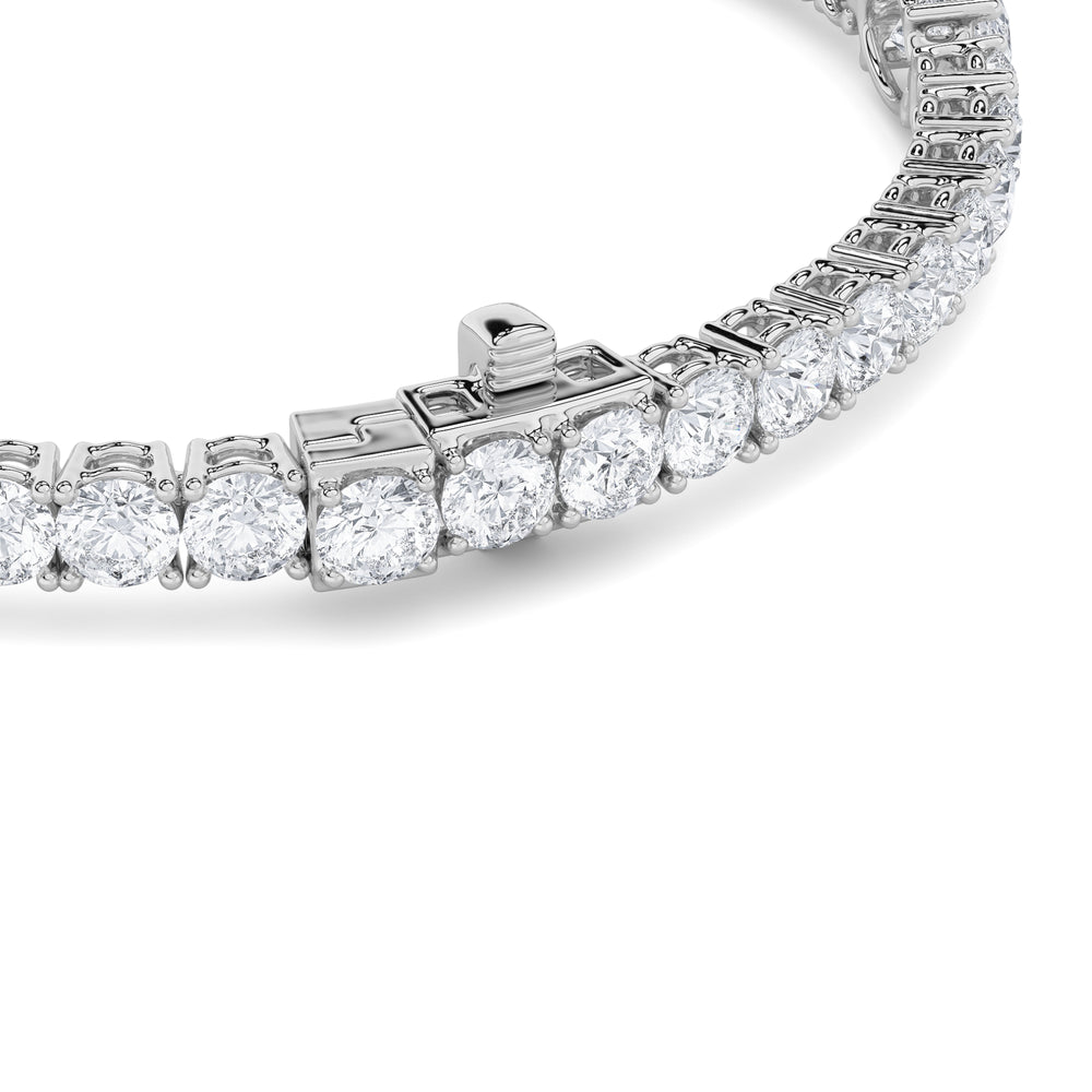 10CTW Oval Shaped Lab Grown Diamond (F/VS) East West Station Bracelet in 14K Gold