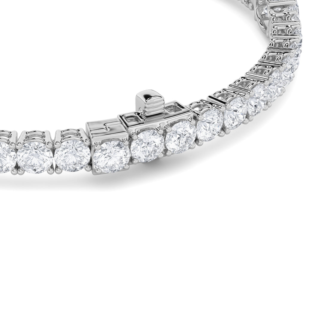 10CTW Oval Shaped Lab Grown Diamond (F/VS) East West Station Bracelet in 14K Gold