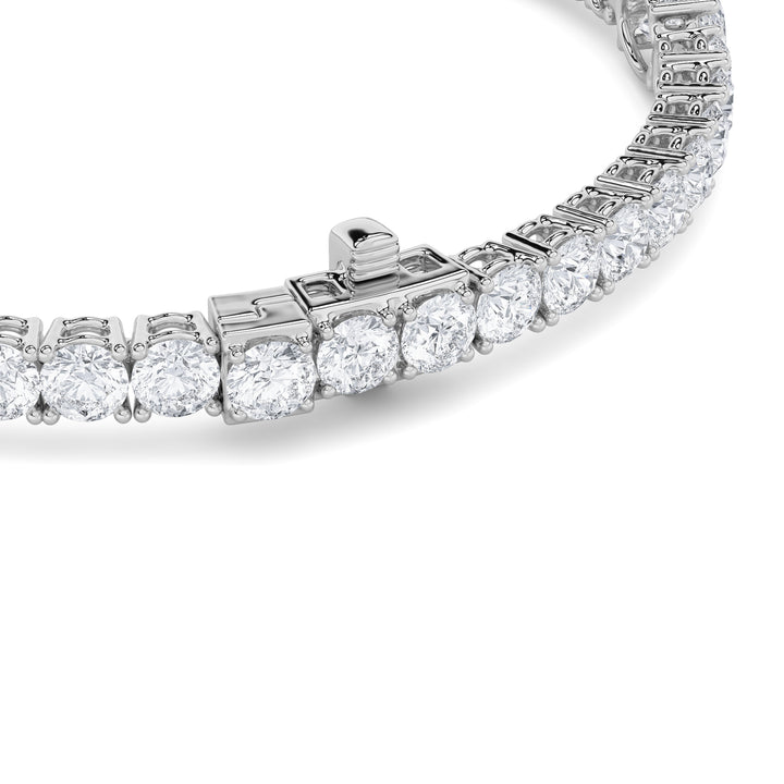 10CTW Oval Shaped Lab Grown Diamond (F/VS) East West Station Bracelet in 14K Gold