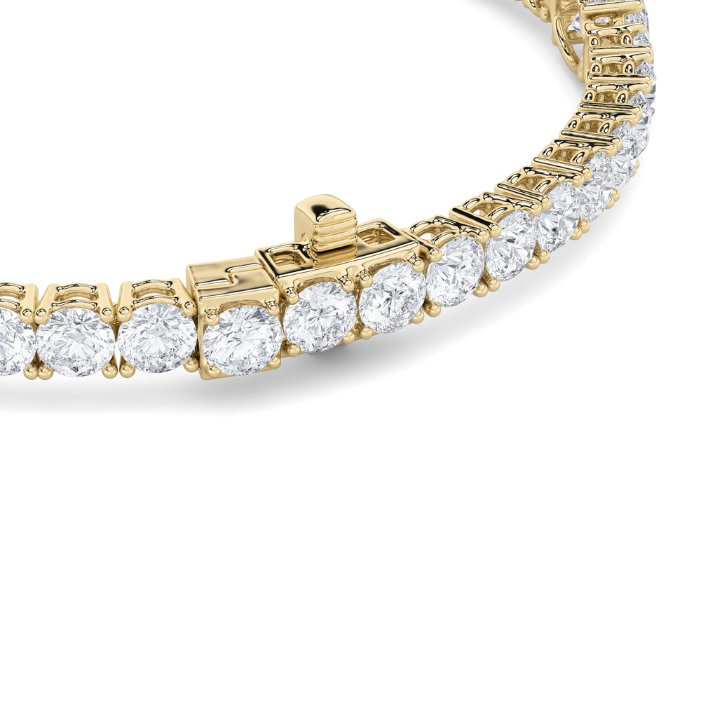 10CTW Oval Shaped Lab Grown Diamond (F/VS) East West Station Bracelet in 14K Gold