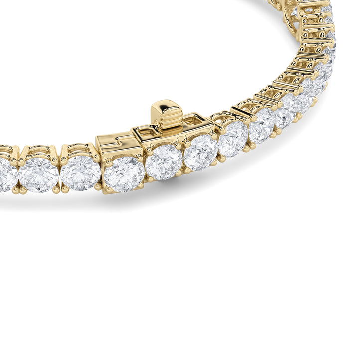 10CTW Oval Shaped Lab Grown Diamond (F/VS) East West Station Bracelet in 14K Gold