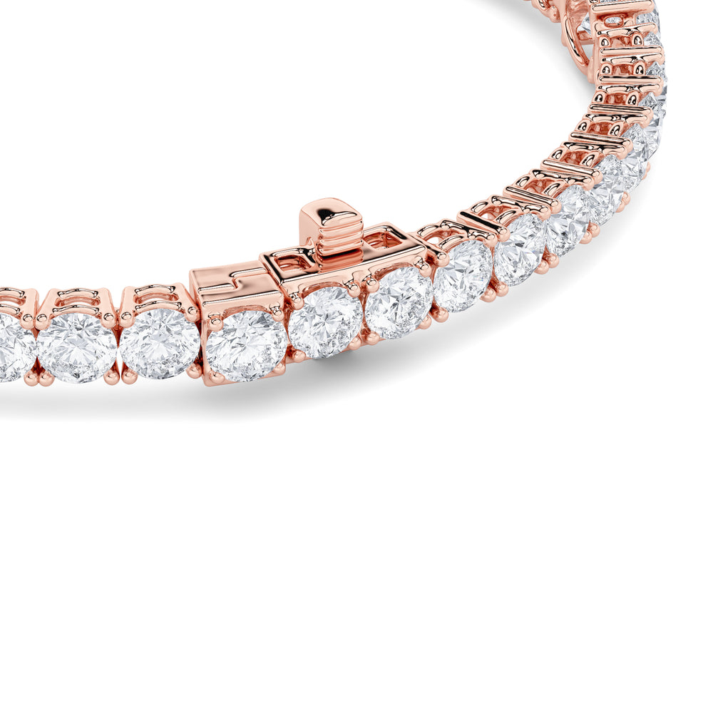 10CTW Oval Shaped Lab Grown Diamond (F/VS) East West Station Bracelet in 14K Gold