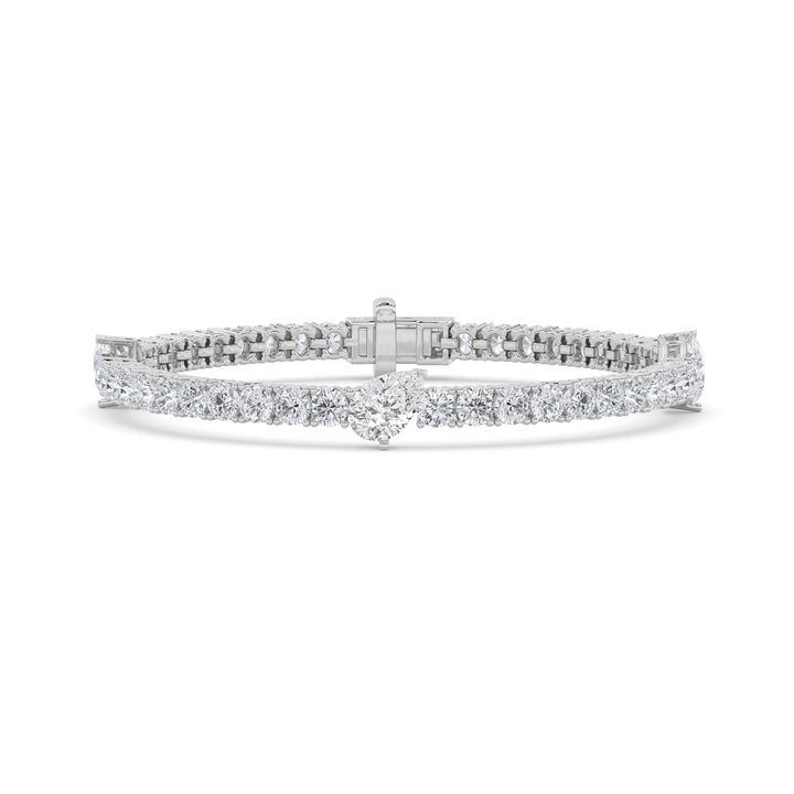 10CTW Pear Shaped Lab Grown Diamond (F/VS) East West Station Bracelet in 14K Gold