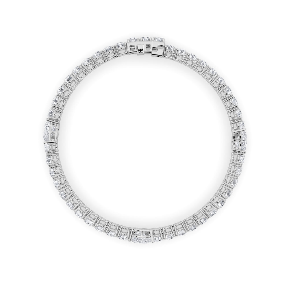 10CTW Pear Shaped Lab Grown Diamond (F/VS) East West Station Bracelet in 14K Gold