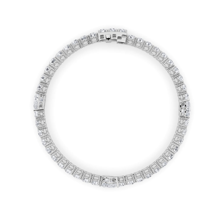 10CTW Pear Shaped Lab Grown Diamond (F/VS) East West Station Bracelet in 14K Gold