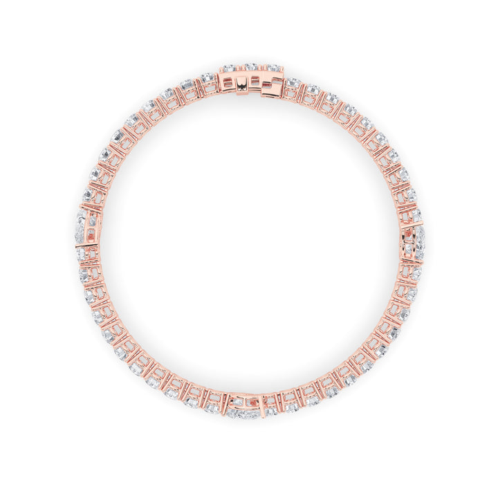 10CTW Pear Shaped Lab Grown Diamond (F/VS) East West Station Bracelet in 14K Gold