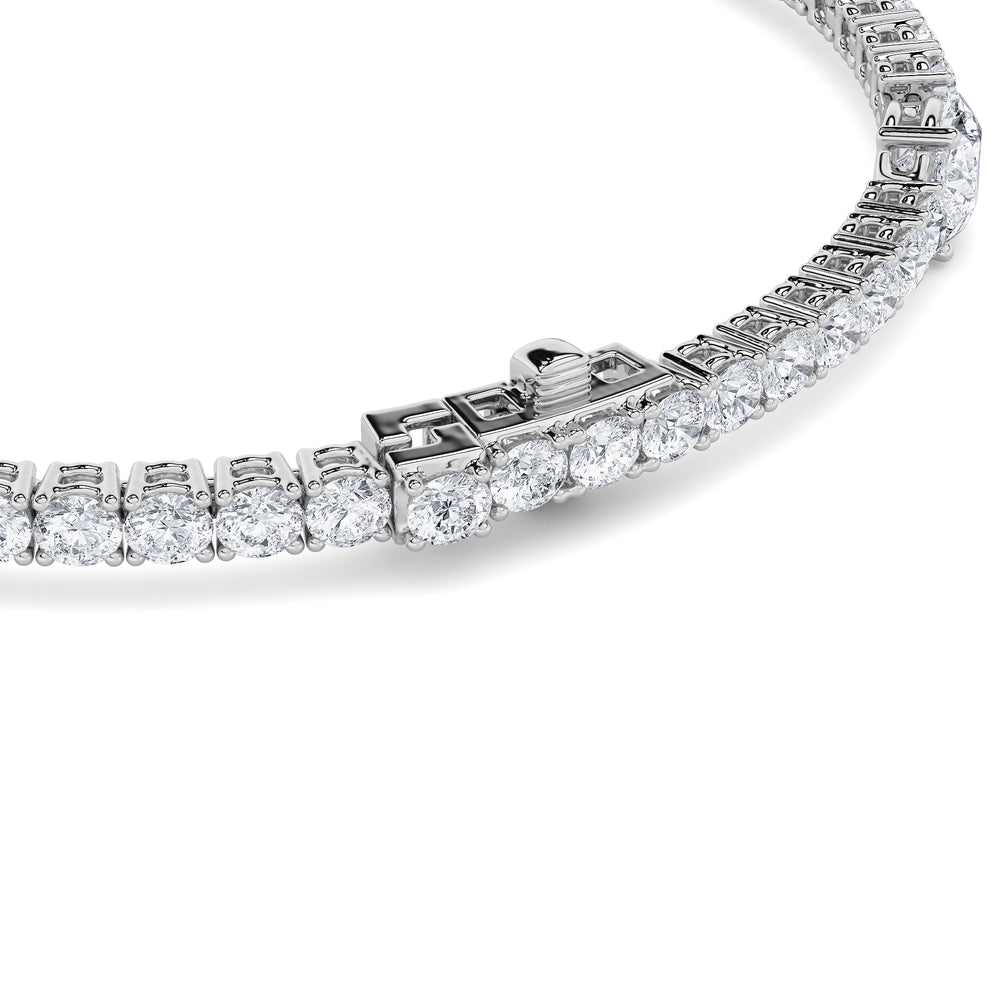 6CTW Pear Shaped Lab Grown Diamond (F/VS) East West Station Bracelet in 14K Gold