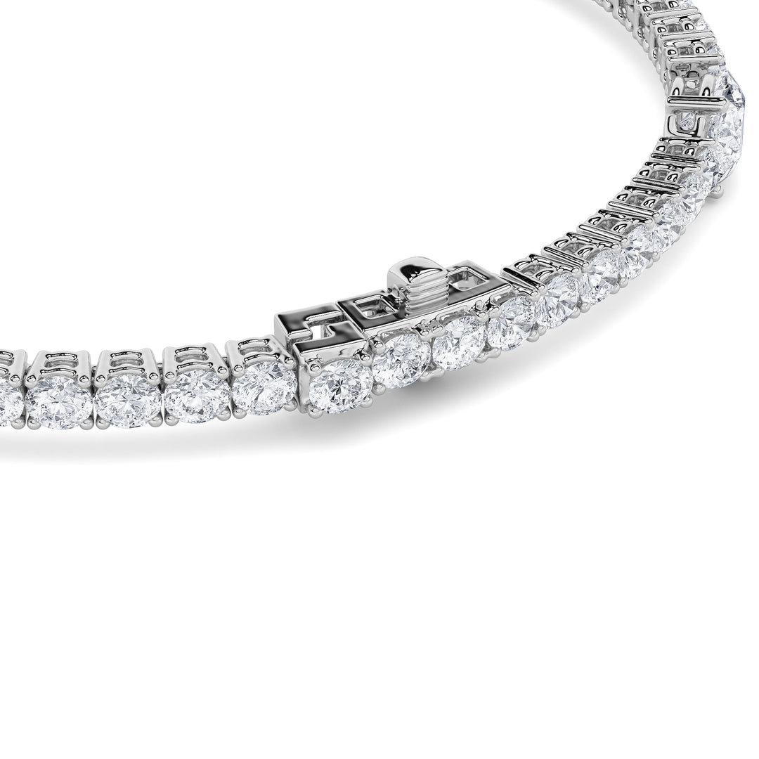 6CTW Pear Shaped Lab Grown Diamond (F/VS) East West Station Bracelet in 14K Gold