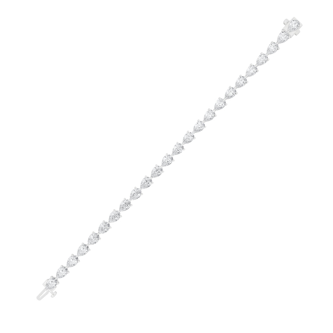 12CTW Pear Shaped Lab Grown Diamond (F/VS) Fancy Line Bracelet in 14K Gold