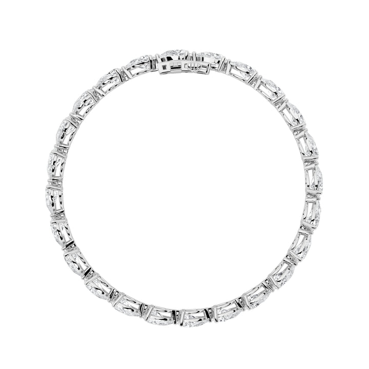 8CTW Pear Shaped Lab Grown Diamond (F/VS) East West Bracelet in 14K Gold