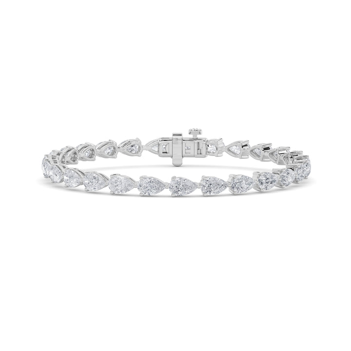 8CTW Pear Shaped Lab Grown Diamond (F/VS) East West Bracelet in 14K Gold