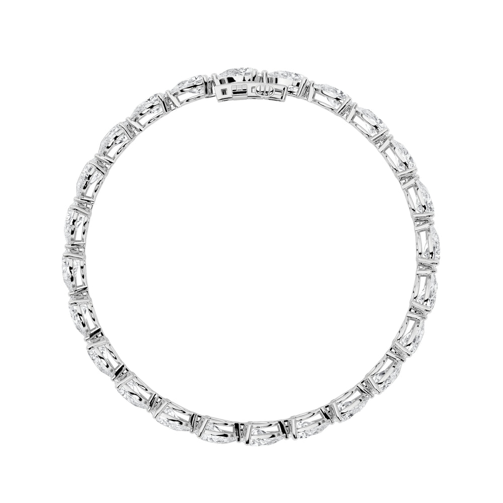 8.5CTW Pear Shaped Lab Grown Diamond (F/VS) Fancy Line Bracelet in 14K Gold